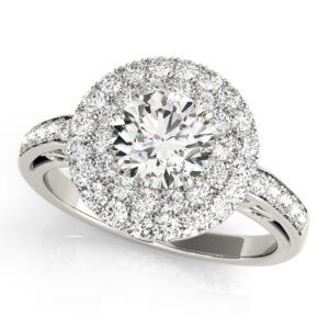 Platinum Halo Round Engagement Rings
