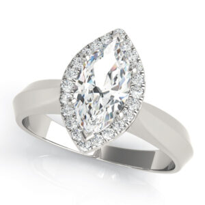 84736-1 Platinum Halo Marquise Engagement Rings