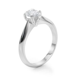 14k White Gold Solitaire Pear Engagement Rings