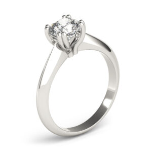 14k White Gold Solitaire Cushion Engagement Rings