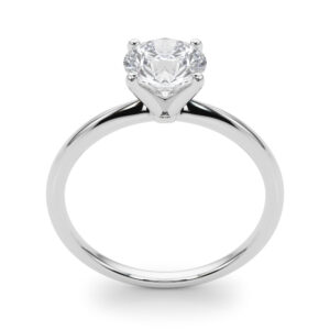 14k White Gold Solitaire Round Engagement Rings