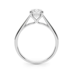 14k White Gold Solitaire Round Engagement Rings
