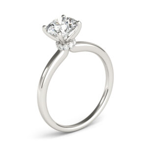 14k White Gold Solitaire Round Engagement Rings