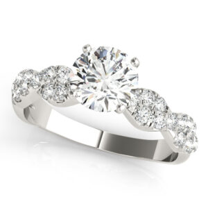 18k White Gold Pave Engagement Rings
