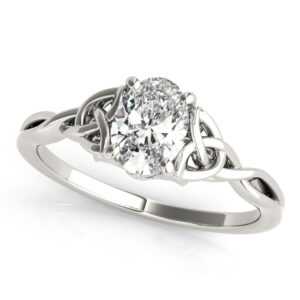 85155-1 14k White Gold Solitaire Oval Engagement Rings