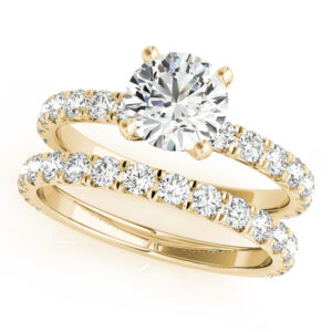 14k Yellow Gold Round Engagement Rings