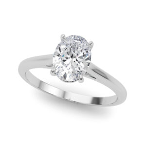 85193-1 14k White Gold Solitaire Oval Engagement Rings
