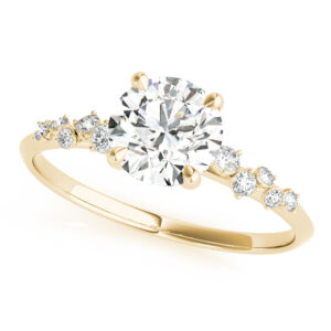 14k Yellow Gold Round Engagement Rings