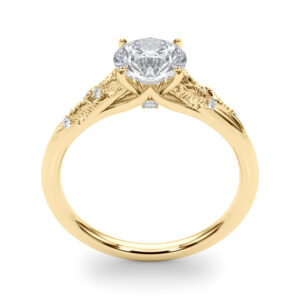 14k Yellow Gold Solitaire Round Engagement Rings