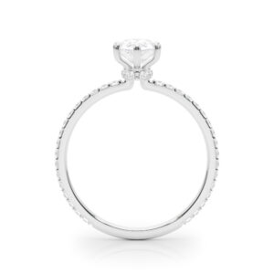 14k White Gold Hidden Halo Pear Engagement Rings