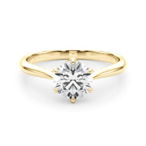 14k Yellow Gold Solitaire Round Engagement Rings