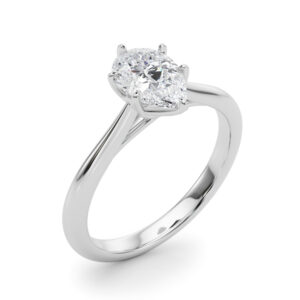 14k White Gold Solitaire Pear Engagement Rings